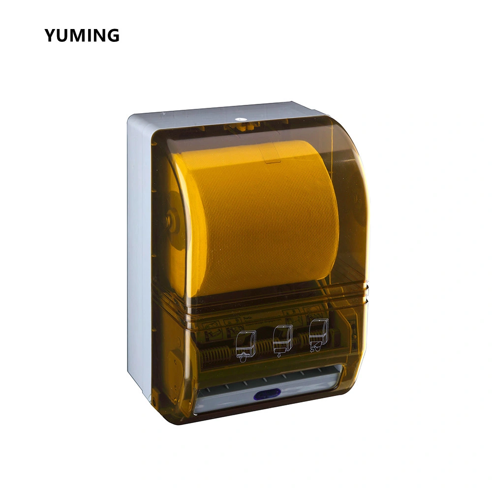 Hotel Wall Mounted Plastic Sensor Cutting Jumbo Roll Tissue Holder Automatic Cut Paper Towel Dispenser