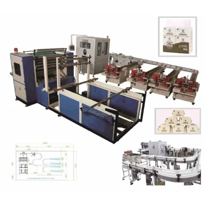 5 Línea V Doble Máquina de pañuelos faciales Máquina para fabricar papel de seda Línea de producción